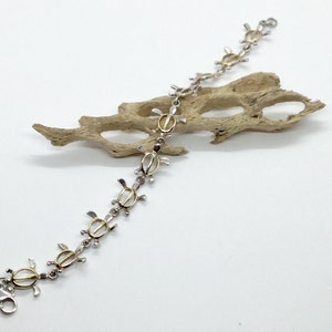 Vintage Sterling Silver and Gold Vermeil Turtle Bracelet