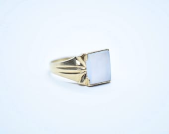 Vintage Art Deco 10k Gold Quartz Ring Sz. 10 1/2