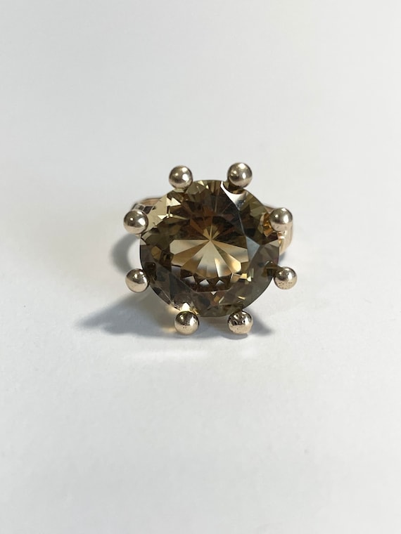 Genuine Citrine Ring-14k Rose Gold - Victorian Er… - image 1