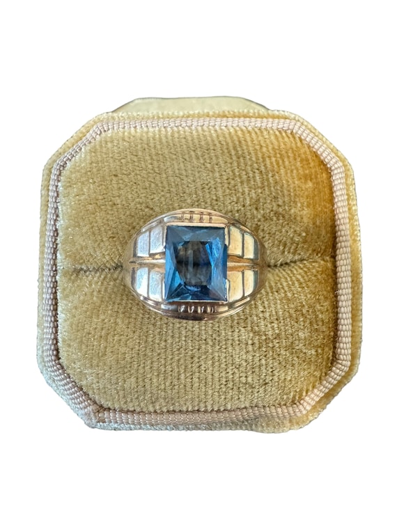 Created London Blue Spinel Ring- PBSC Vintage 10k 