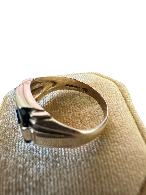 Onyx Diamond Signet Ring-vintage 10k Gold - Retro Era