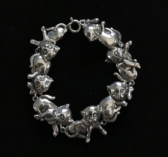 silver cat bracelet