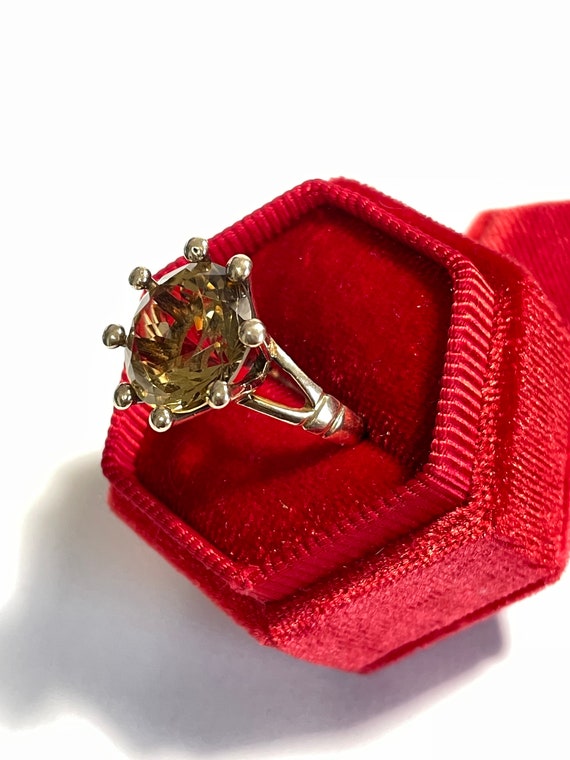 Genuine Citrine Ring-14k Rose Gold - Victorian Er… - image 4