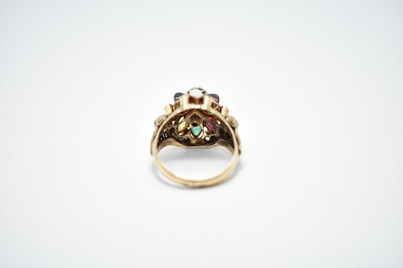 Vintage 14k Rose Gold Multi-Stone Harem Ring with… - image 10