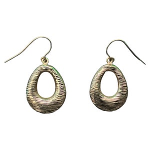 Vintage 14k Gold - 1980s - Textured Dangle Drop Earrings - Fine Statement Jewelry