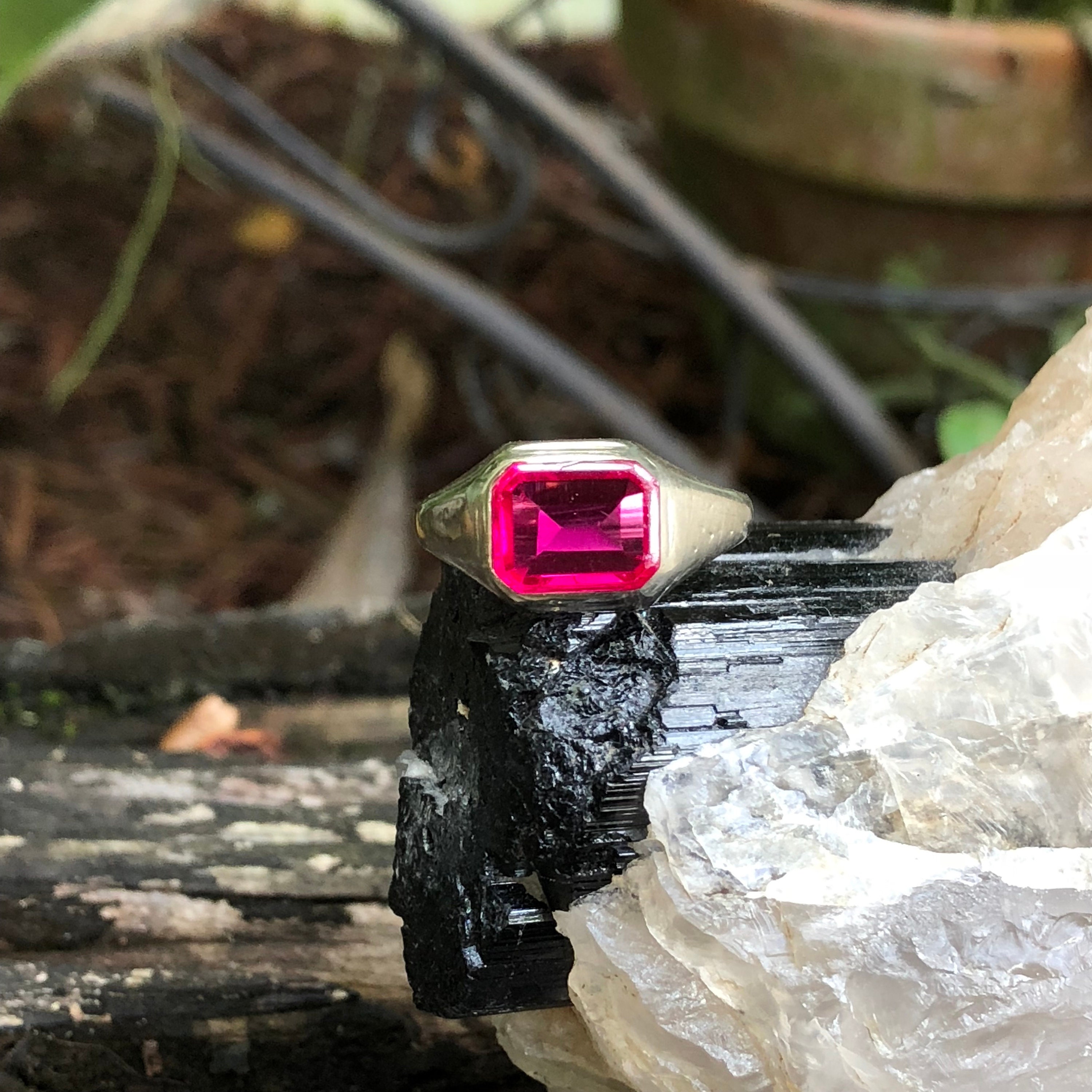 man made ruby rings