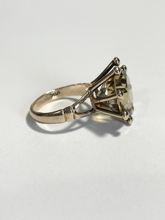 Genuine Citrine Ring-14k Rose Gold - Victorian Er… - image 5