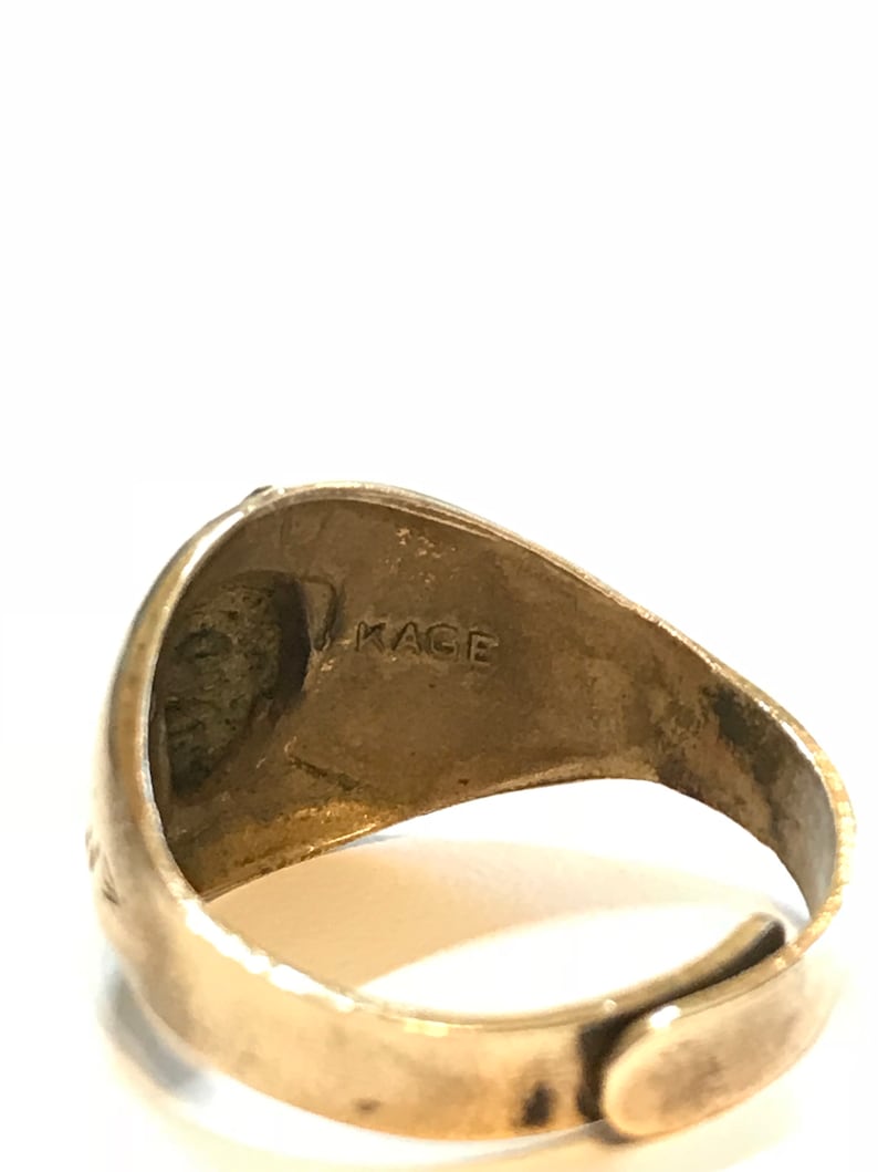 Adjustable Antique 1950/'s Straight Arrow Solid Indian Bronze Ring.