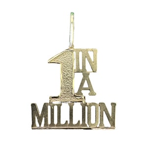 Charm Pendant - Vintage 14k Gold - Michael Anthony - One in a Million Charm Pendant - 1980s - Fine Statement Jewelry