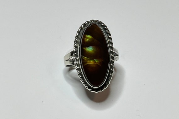 Fire Agate Ring - Vintage Mexican Fire Agate Ster… - image 1