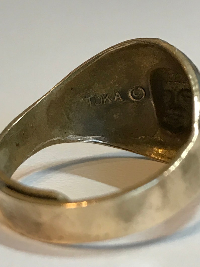 Adjustable Antique 1950/'s Straight Arrow Solid Indian Bronze Ring.