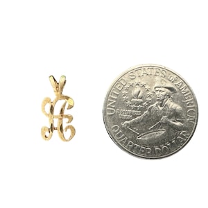 Letter A Signet Pendant - Vintage 14k Gold - Cursive Letter A signet Charm Pendant - Circa 1980s - Fine Statement Jewelry