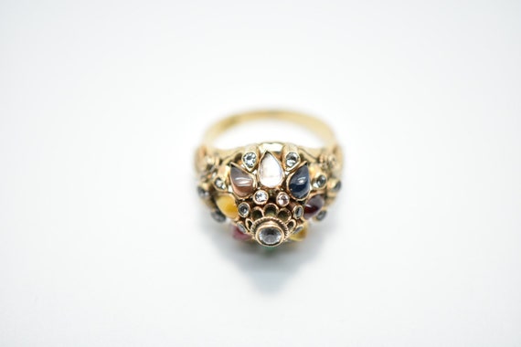 Vintage 14k Rose Gold Multi-Stone Harem Ring with… - image 7