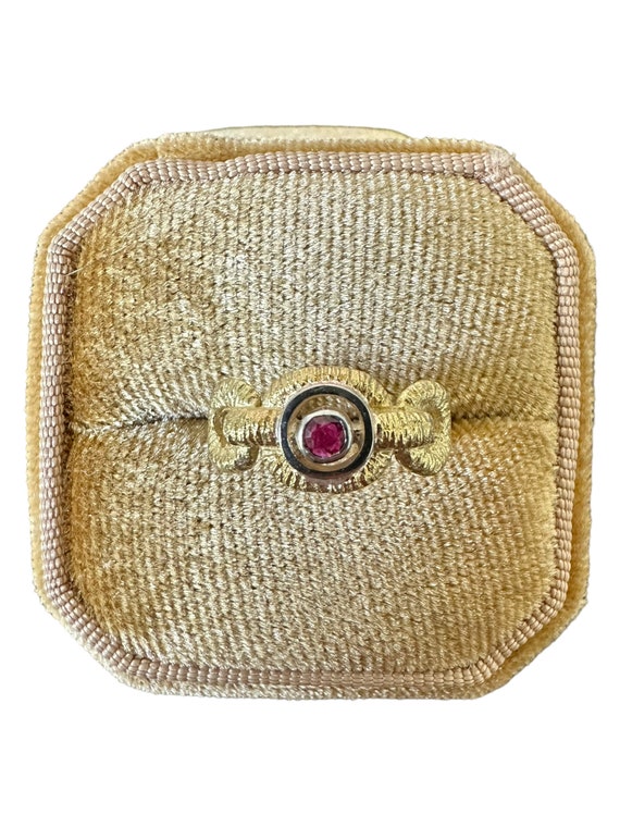 Genuine Ruby Ring- Edwardian Era 18k Gold -Unique 