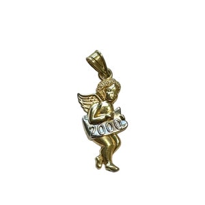 Vintage 14k Two Tone Gold *Signed Michael Anthony* Year 2000 Cherub Pendant