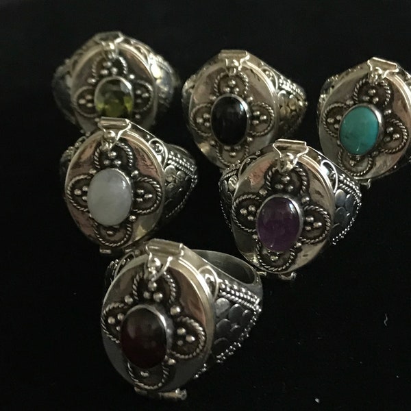 Beautiful Sterling Silver Ornate Poison/Potion/Locket Ring
