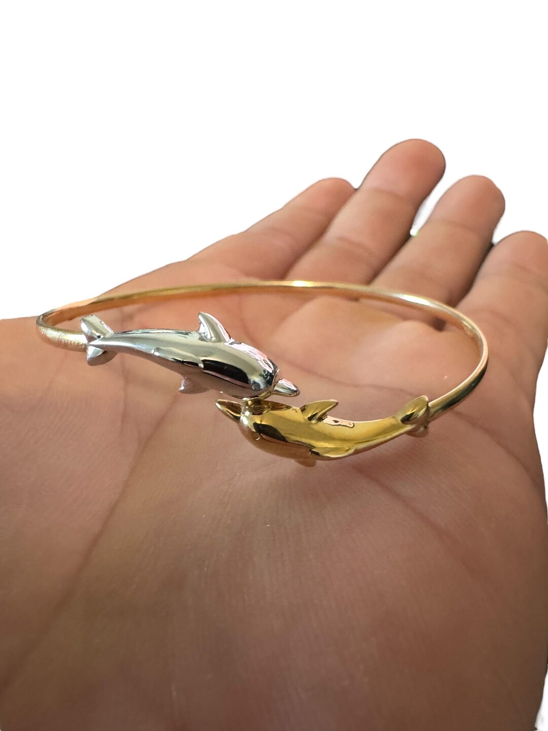 19th Century Dragon Phoenix Carved Gold Bangle Antique 22k