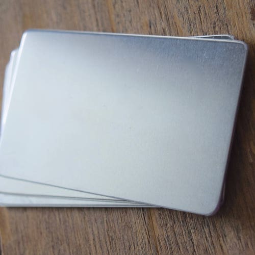 3 Wallet Card Blanks Aluminum 16 Gauge With Rounded Corners Etsy