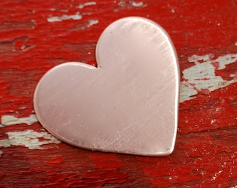Stamping Blanks - LaRgE Copper HEART - 18 gauge - Qty 3  De-Bured, metal stamping supply