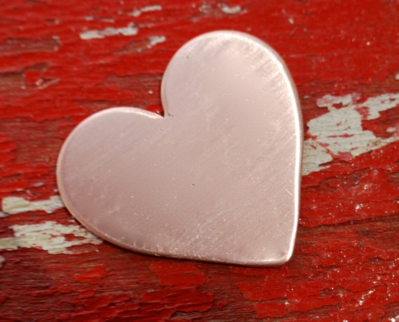 Stamping Blanks Large Copper HEART 18 Gauge Qty De-bured