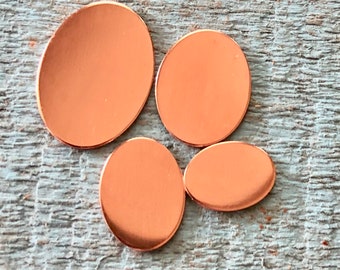 OVAL Stamping Blanks - Copper 18 gauge You choose the size  De-Bured, metal stamping supply