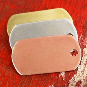Small Dog Tag Stamping Blanks Qty 3 - Choose your metal  debured, metal stamping supply