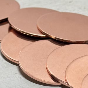 Stamping Blanks - Copper 18 gauge Round - You choose the size  De-Bured, metal stamping supply