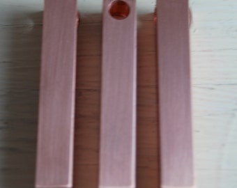 Stamping Blanks COPPER 1/4" Bar Tag - You choose the length  De-Bured, metal stamping supply