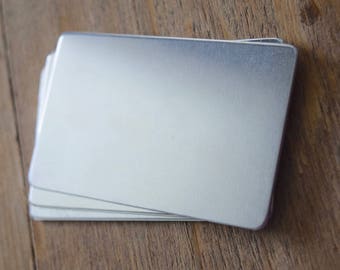 10 Wallet Card Blanks Aluminum 16 gauge with rounded corners 2.125" x 3.25" Exact Credit Card size - debured, metal stamping supply