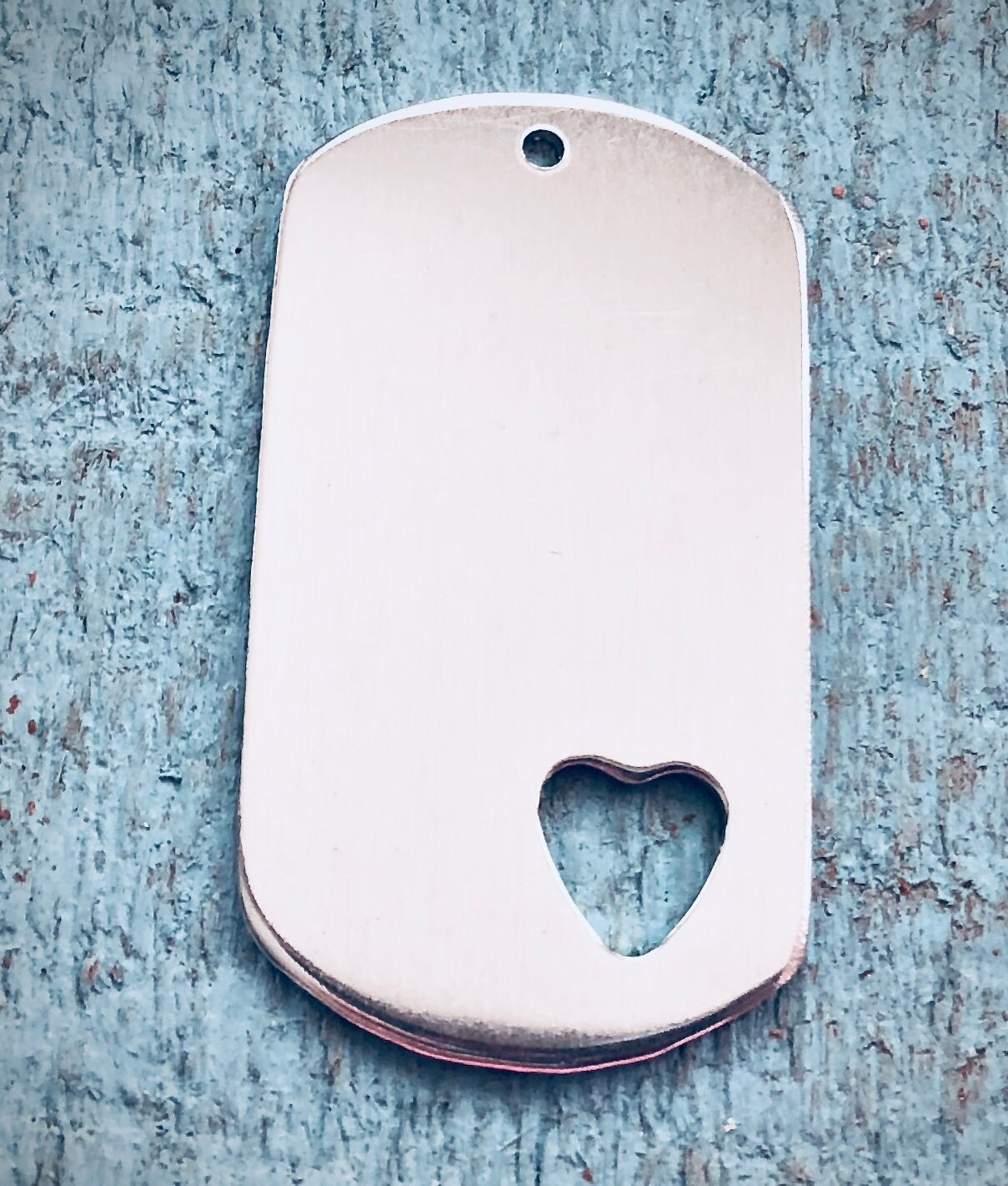 Stamping Blanks Aluminum Dog Tag with a Heart Cutout 5 Etsy