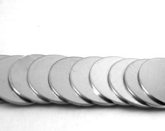 Wholesale Stamping Blanks - 14g Aluminum - 100 - 14 gauge 1 inch  De-Bured  Metal Stamped Jewelry Supply