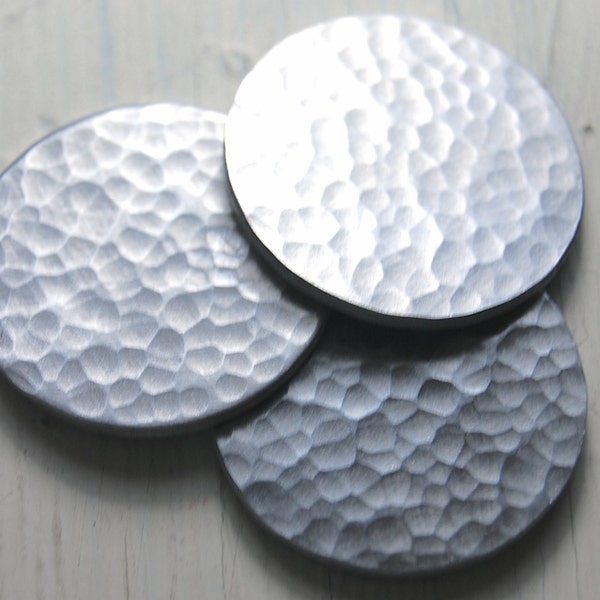 Stamping Blanks Hammered Specialty Design 14 gauge Aluminum Round - You choose the size  De-Bured, metal stamping supply