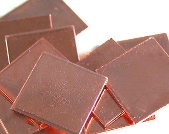 Stamping Blanks - Copper Square 18 gauge - You pick the size and Quantity  De-Bured, metal stamping supply