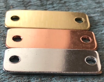 SHOE TAG BLANKS 2 pairs - 4 total trainer tags / bracelet tags for hand stamping or engraving Stamping Blanks - You pick the metal debured