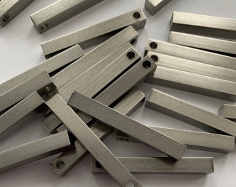 Wholesale STAINLESS STEEL 1/4 inch Square Bars 25 Blanks - Choice of lengths  de-burred Jewelry Supply Solid 4 sided