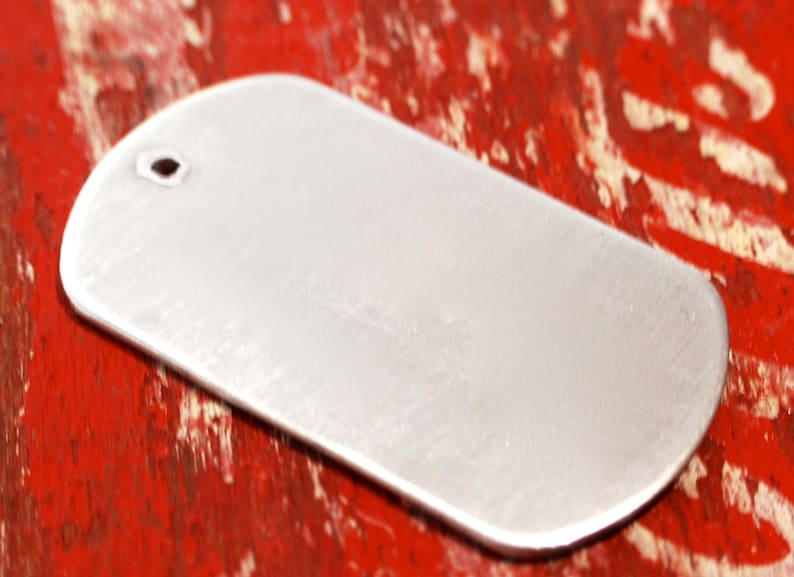Aluminum Dog Tag 5 Stamping Blanks 16 gauge debured metal Etsy