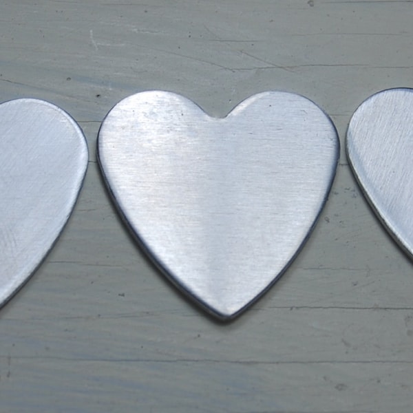 Stamping Blanks HEARTs in 16 gauge Aluminum - - You choose the size  De-Bured, metal stamping supply