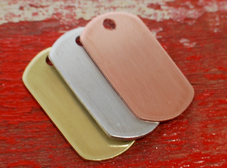 Small Dog Tag Stamping Blanks Qty 3 Choose Your Metal Etsy