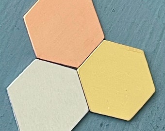NEW ITEM Stamping Blanks Large Hex 1.25 inch - 5 pieces  debured, Metal Stamping Supply - choose your metal