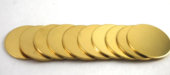 Stamping Blanks - Brass 18 gauge Round - You choose the size  De-Bured, metal stamping supply
