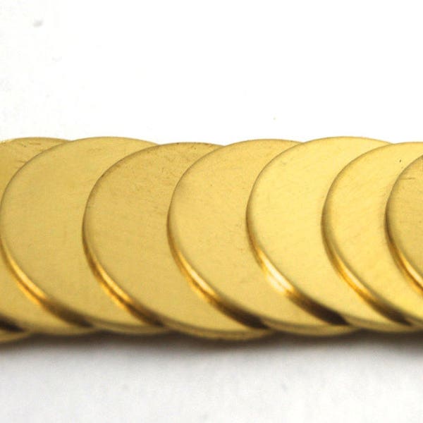 Stamping Blanks - Brass 18 gauge Round - You choose the size  De-Bured, metal stamping supply