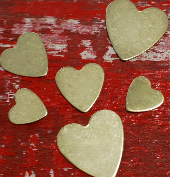 Stamping Blanks BRASS HEART 18 Gauge You Choose the Size De