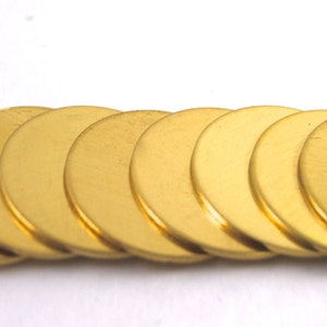 Brass Round Stamping Blanks 18 gauge - You choose the size  debured, metal stamping supply