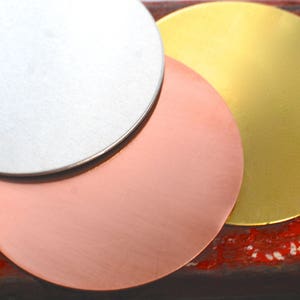 Stamping Blanks DEBURRED 3 inch ORNAMENT or 76mm in copper or aluminum Qty 3, metal stamping supply