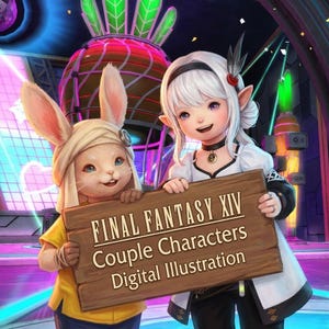Personalized Couple Illustration Final Fantasy XIV Character Commission