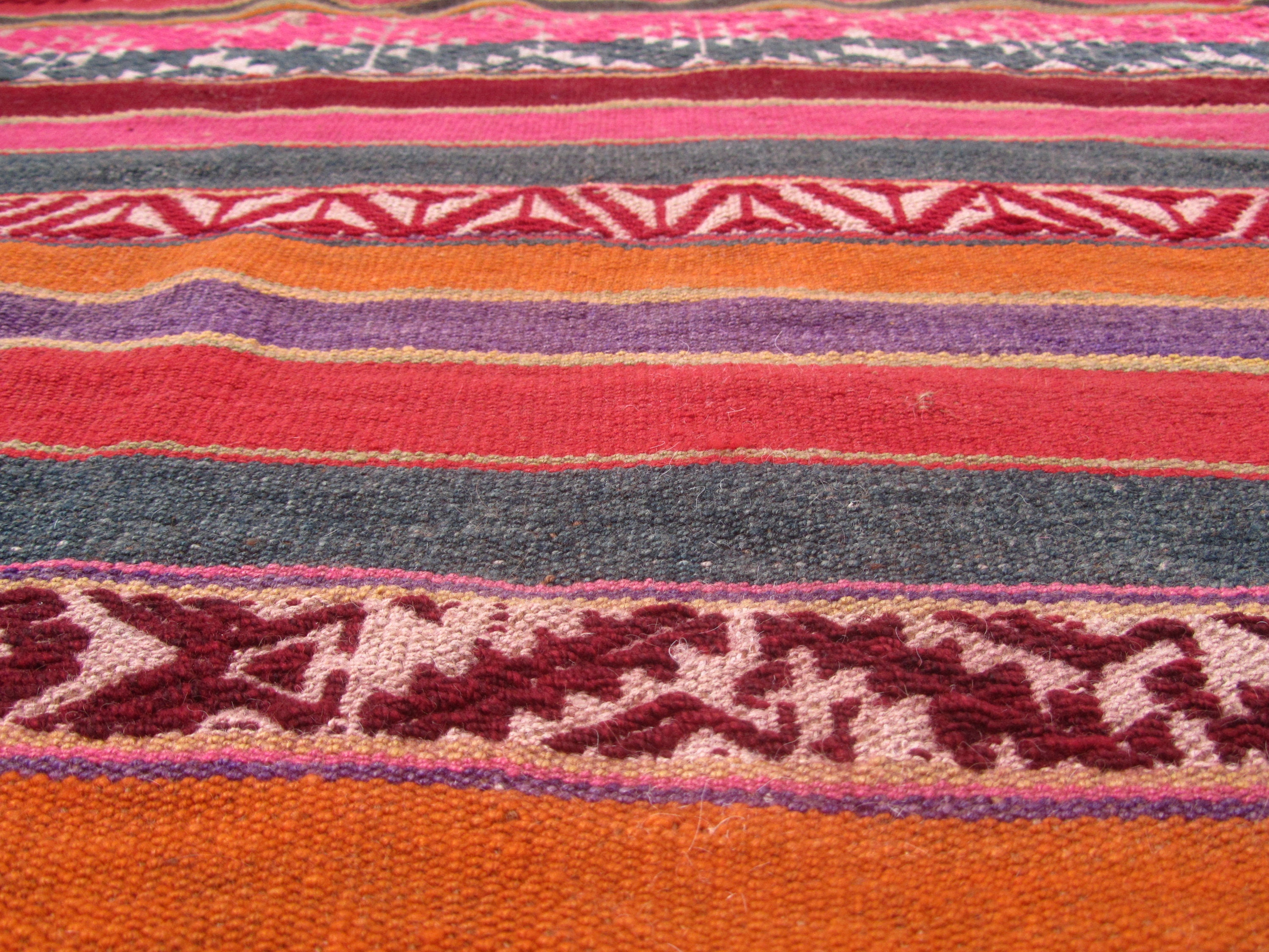 Peruvian rug peruvian blanket colorful rug vintage peruvian Etsy