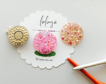 Golf Ball Marker || Round Bling Charm | Golfer Ladies Women Gift Accessory |
