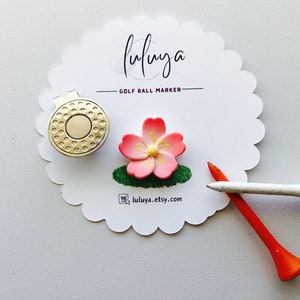 Marcador de pelota de golf / Flor de cerezo / Accesorio de regalo para golfistas