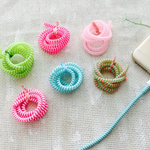 Spiral Wrap 3 Color Combination Cord Protectors for Iphone Samsung Cellphone Tablet Charger Cable Earphone Cords