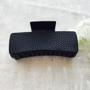 Black Leather Classy Hair Claw/  Clip /  Wedding / Gift